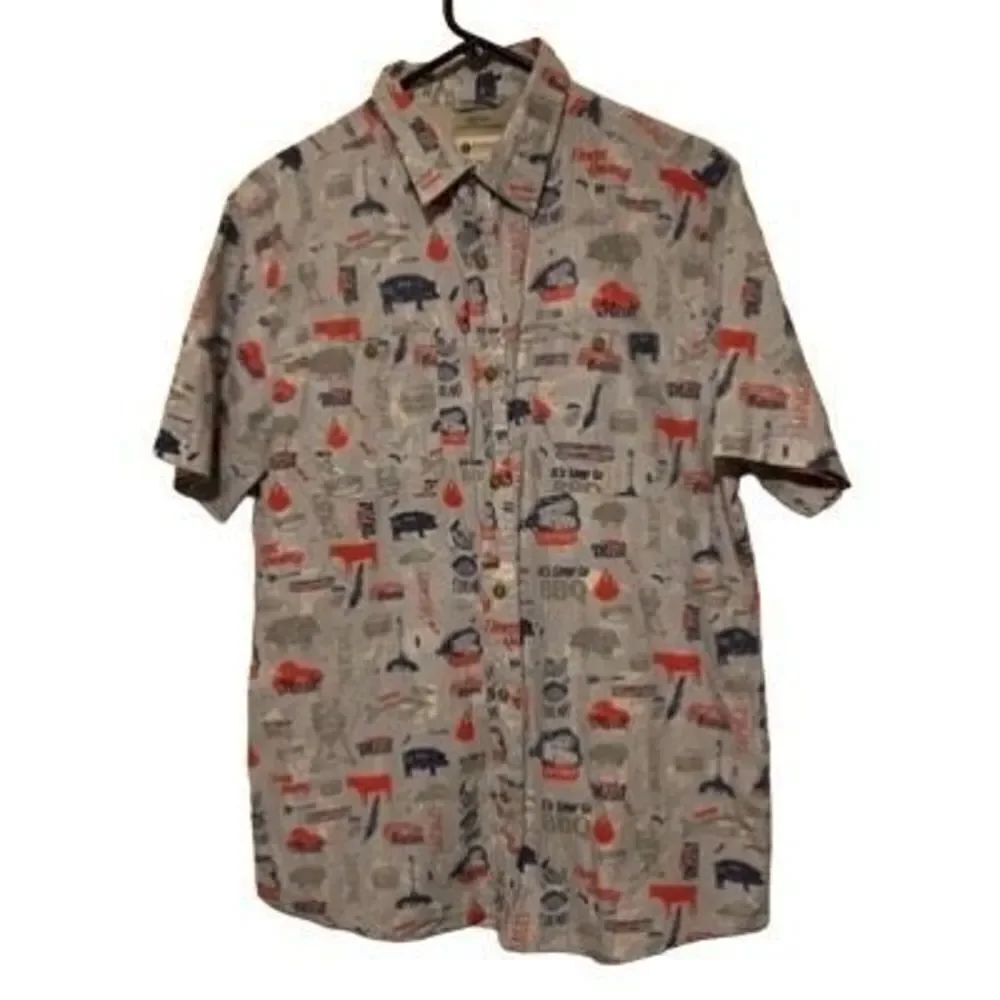 Haggar Fitted Size Medium Grilling Short Sleeve Button Shirt